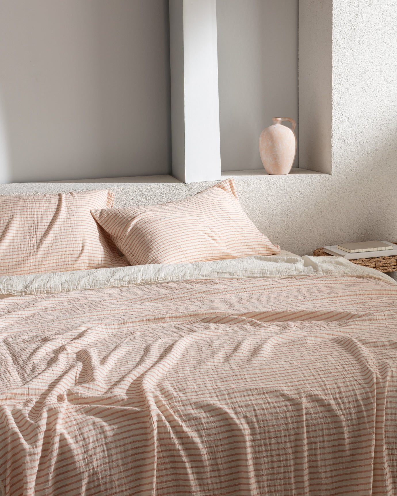 100% Cotton King Size Duvet Set - Yarn Dyed Muslin Comfort
