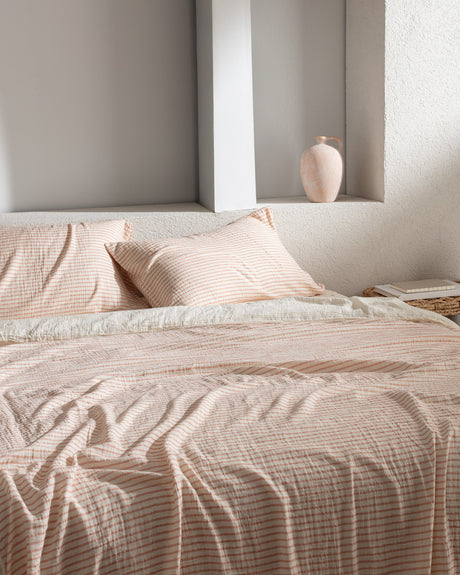 100% Cotton King Size Duvet Set - Yarn Dyed Muslin Comfort