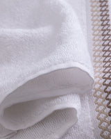 Topaze Cotton Face Towel - White/Beige