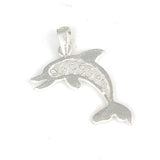 925 Sterling Silver Filigree Dolphin Pendant - Nautical Charm