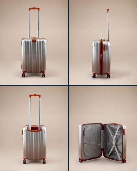 Silver Carry-On Luggage - Hardshell Travel Suitcase