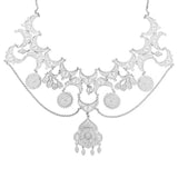 Sterling Silver Statement Filigree Necklace - Spider Web Motif