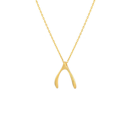 925 Sterling Silver Wishbone Pendant Necklace - Symbol of Luck