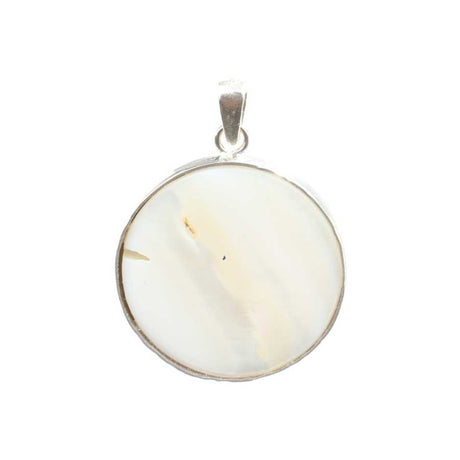 Sterling Silver Moonstone Pendant - Round Gemstone Design