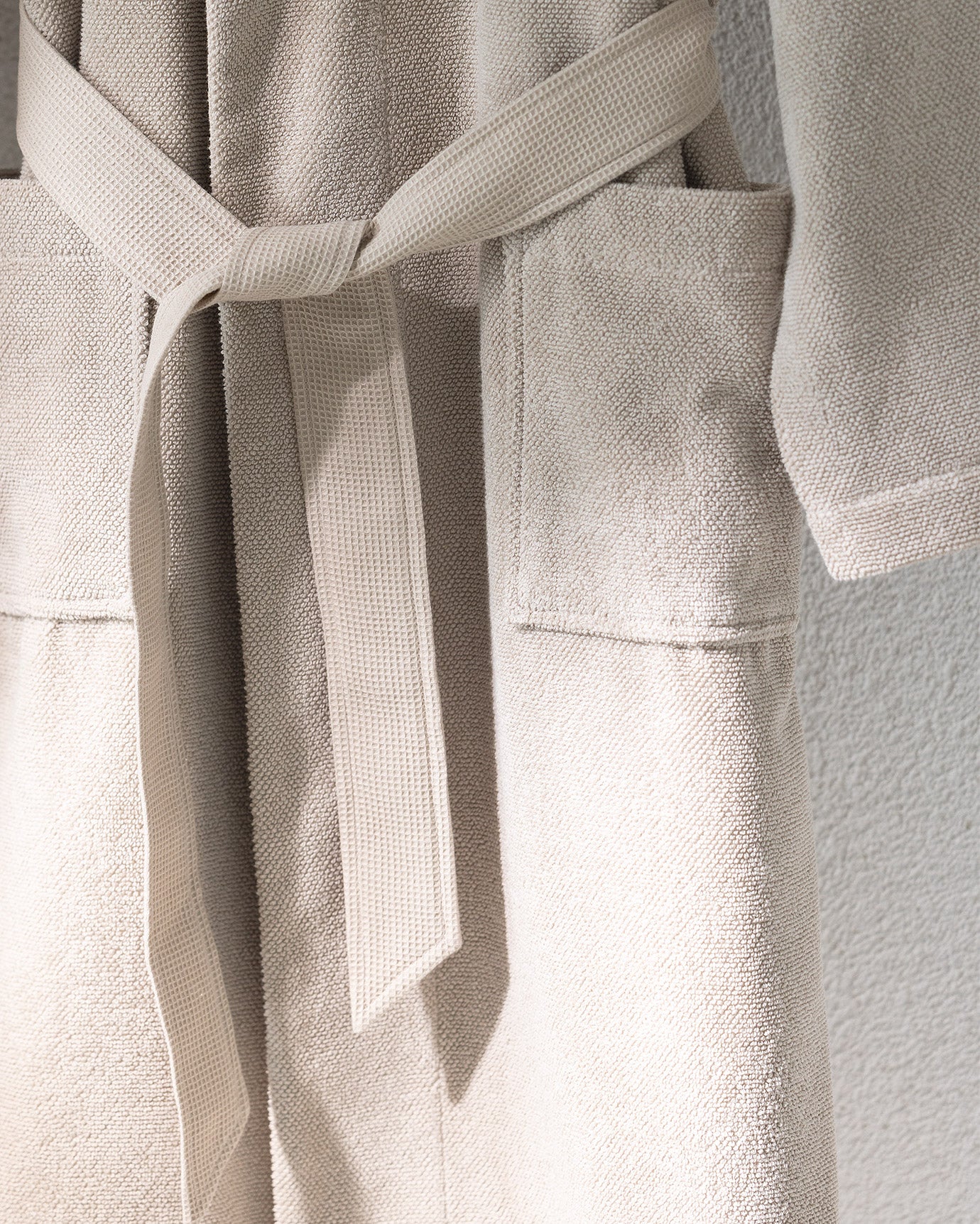 Luxury 100% Cotton Bathrobe Set - Beige - S/M Size