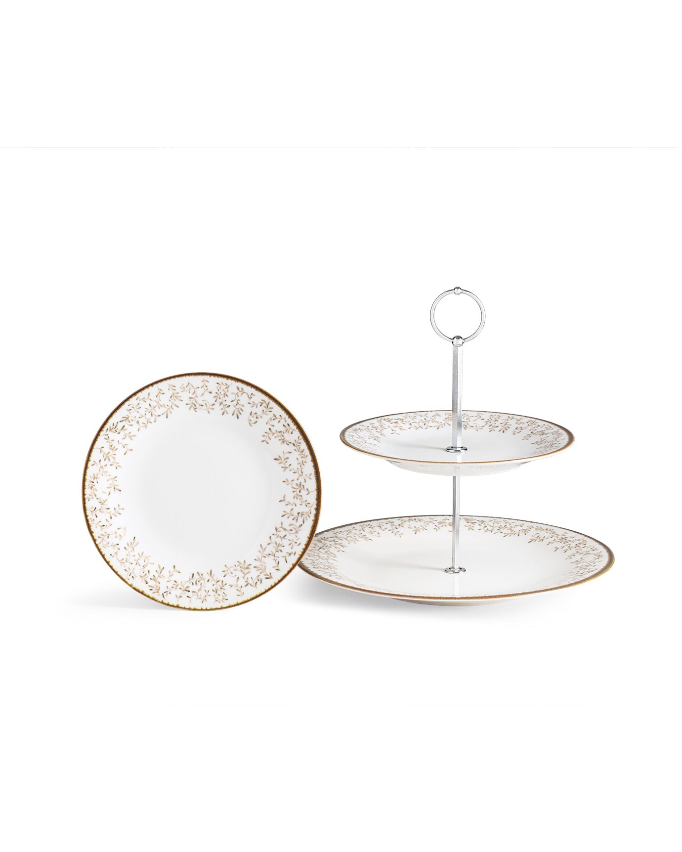New Bone 7-Piece Tiered Pastry Plate Set - Elegant Serving