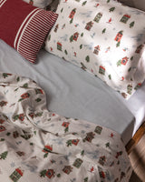 100% Cotton Flannel Double Duvet Cover Set - Colorful Print
