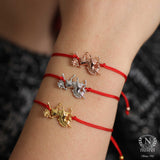 Premium Sterling Silver Red String Horse Bracelet