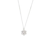 Sterling Silver Dazzling Snowflake Pendant Necklace with Zirconia