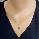925 Sterling Silver Patterned Plane Tree Leaf Pendant Necklace
