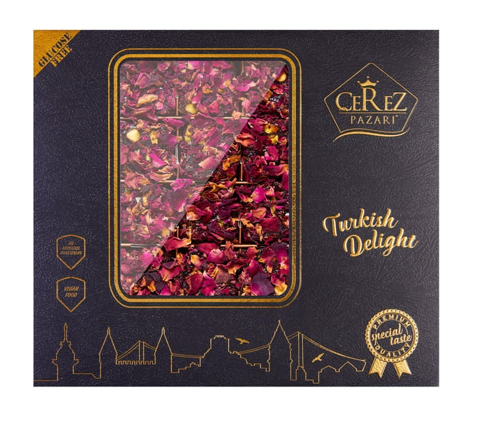 Luxury Vegan Rose Petal Pistachio Turkish Delight