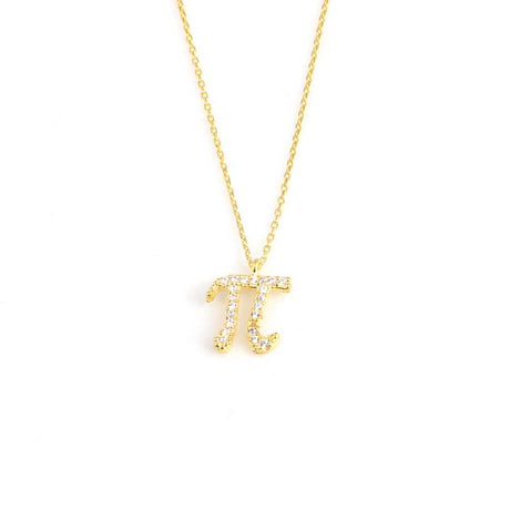 Premium 925 Sterling Silver Yellow Pi Pendant Necklace