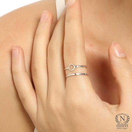 925 Sterling Silver Adjustable Round Ring - Versatile Minimalist