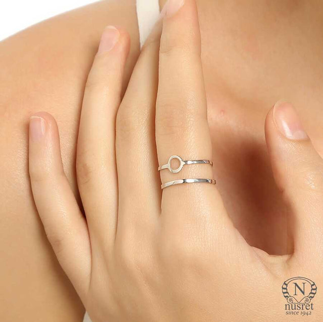 925 Sterling Silver Adjustable Round Ring - Versatile Minimalist