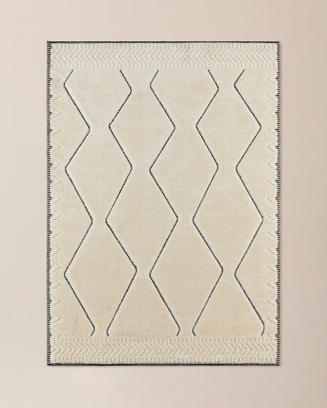 Avril Cream Area Rug for Living Room & Bedroom