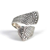 925 Sterling Silver Adjustable Ring - Detailed Cast Design