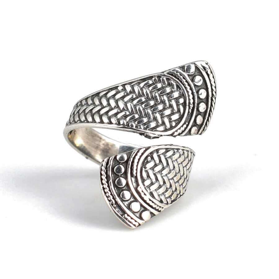 925 Sterling Silver Adjustable Ring - Detailed Cast Design
