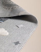 Polypropylene Area Rug - Modern Grey with Fringed Edges