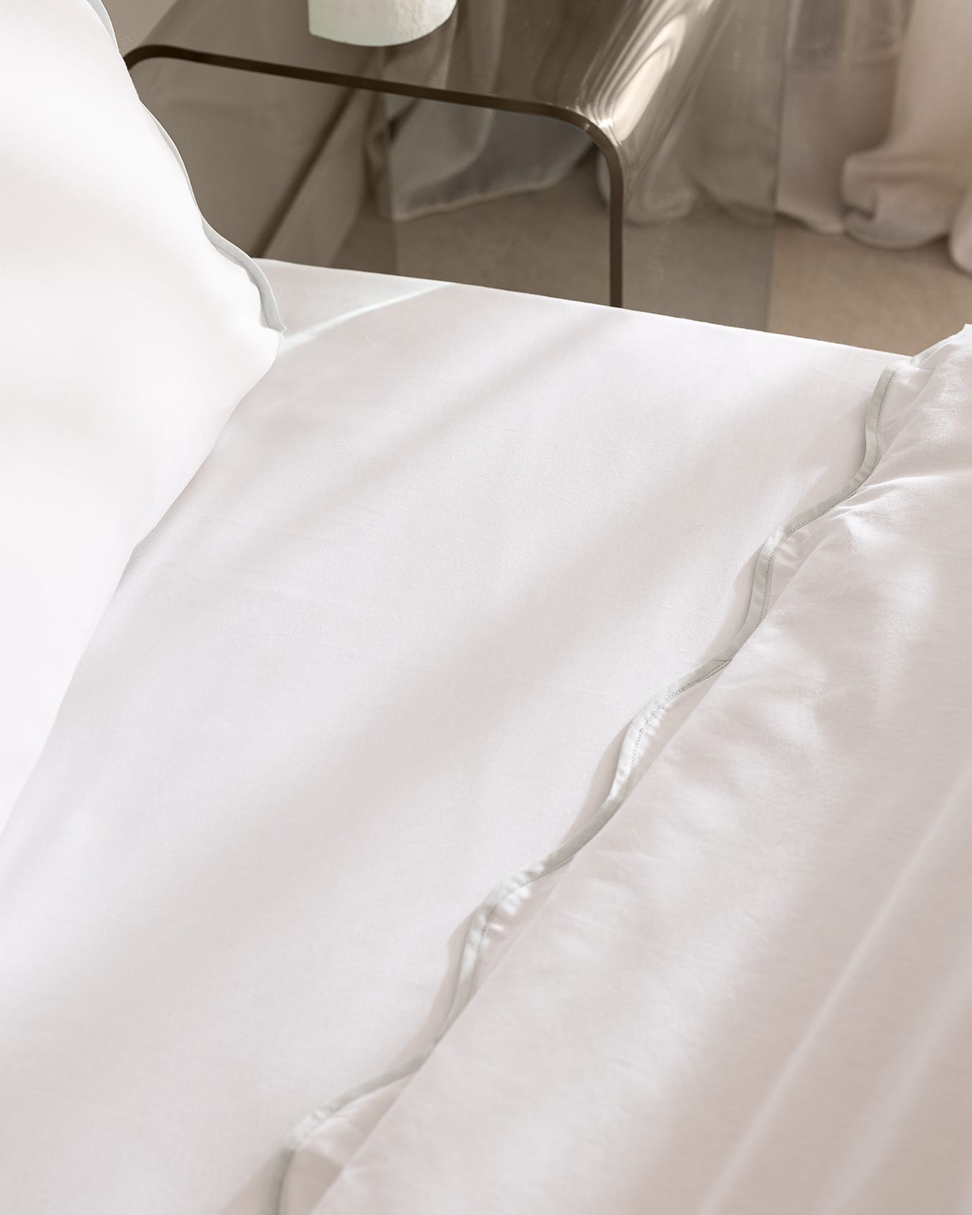 Justine Double 100% Cotton Duvet Cover Set - White & Blue