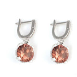 Sterling Silver Round Zultanite Dangle Earrings with Zircon