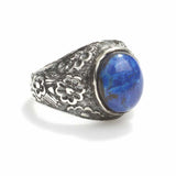 Premium Sterling Silver Oval Lapis Lazuli Men's Ring
