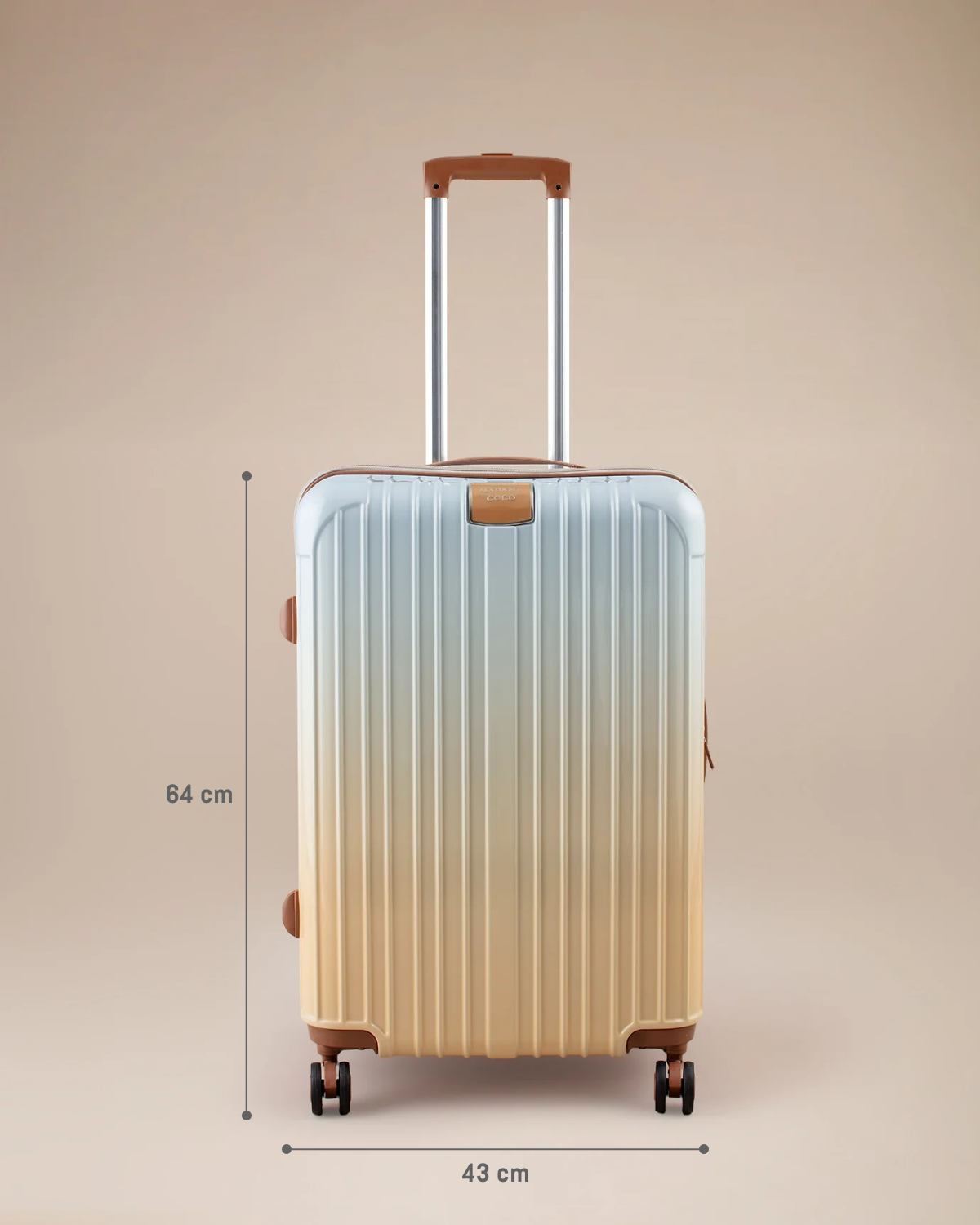 Medium Beige Travel Suitcase