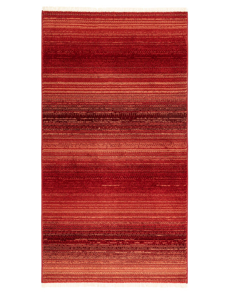 Orient Cadre Terracotta Area Rug - 76x150 cm Accent Carpet