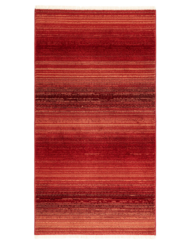 Orient Cadre Terracotta Area Rug - 76x150 cm Accent Carpet