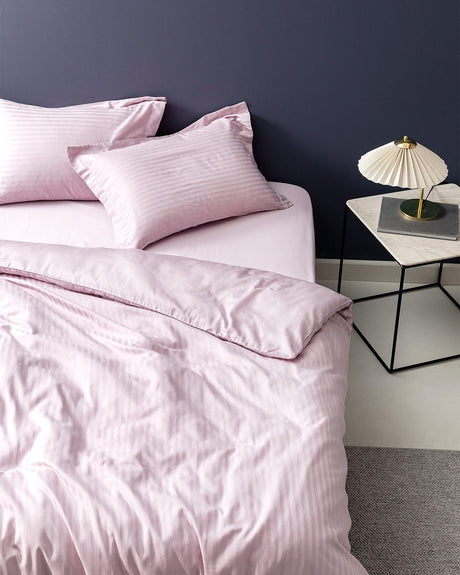 Elicia Full/Queen 100% Cotton Sateen Striped Duvet Cover Set