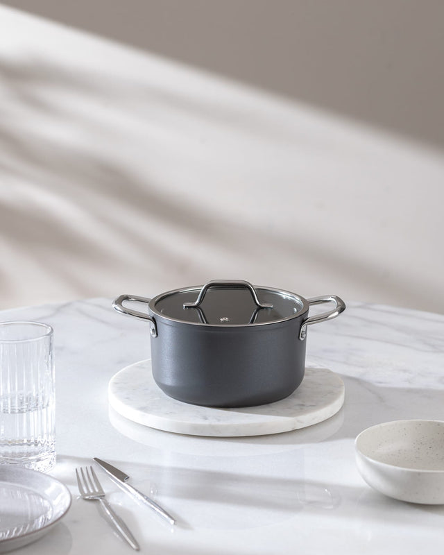 18cm Titanium Nonstick Deep Cooking Pot - Anthracite