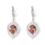 925 Sterling Silver Oval Zultanite & Zircon Spiral Drop Earrings