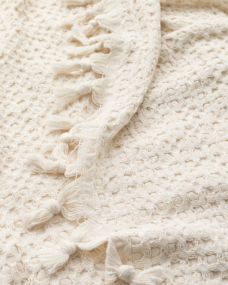 Cotton-Blend Double Bedspread - Mulette Soft White Design