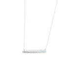 Sterling Silver Bar Pendant Necklace - Modern Minimalist Style