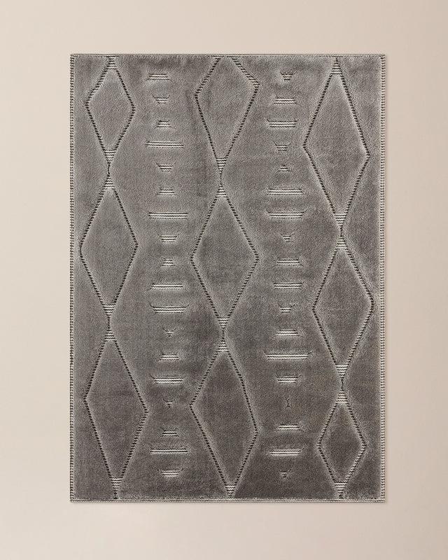 Polyester-Polypropylene Area Rug - Modern Grey, Soft & Durable