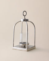 Aluminum Decorative Lantern - Modern Clear Panel Tabletop Accent