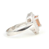 925 Sterling Silver Heart Double Row Zircon & Zultanite Ring
