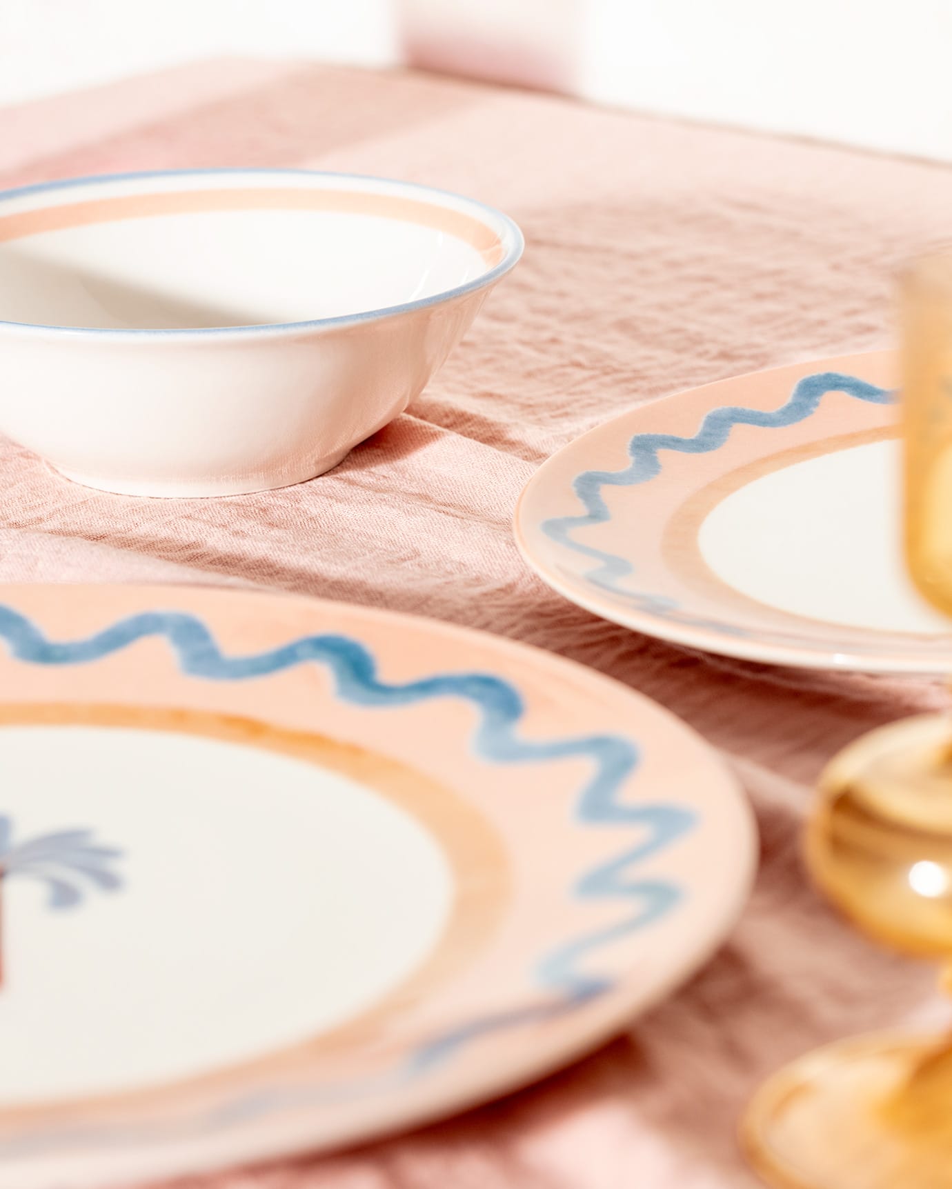 New Bone Porcelain 2-Person Dinner Set - Vibrant & Colorful