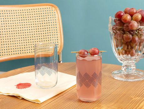 Glass 4-Piece Beverage Set - Blue Rugs Musette Design