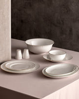 Fine Bone Porcelain 6-Person Dinner Set - Elegant White & Gold