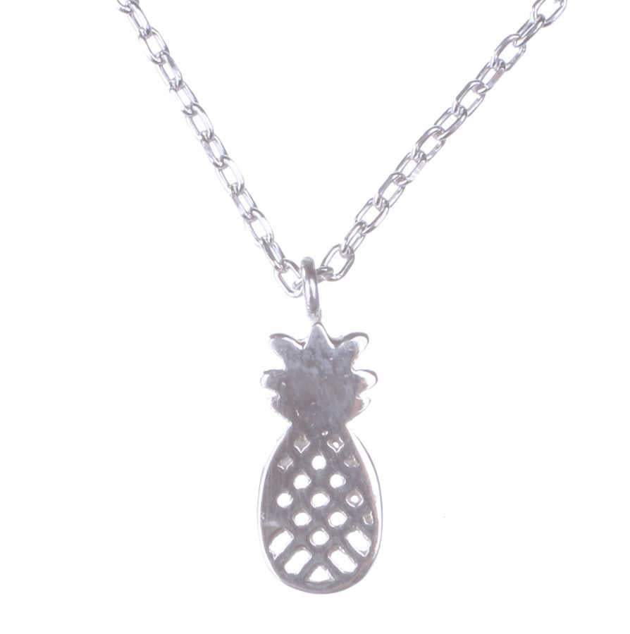 Sterling Silver Tiny Pineapple Pendant Necklace - Minimalist Charm