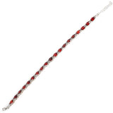 Premium 925 Sterling Silver Ruby Line Bracelet