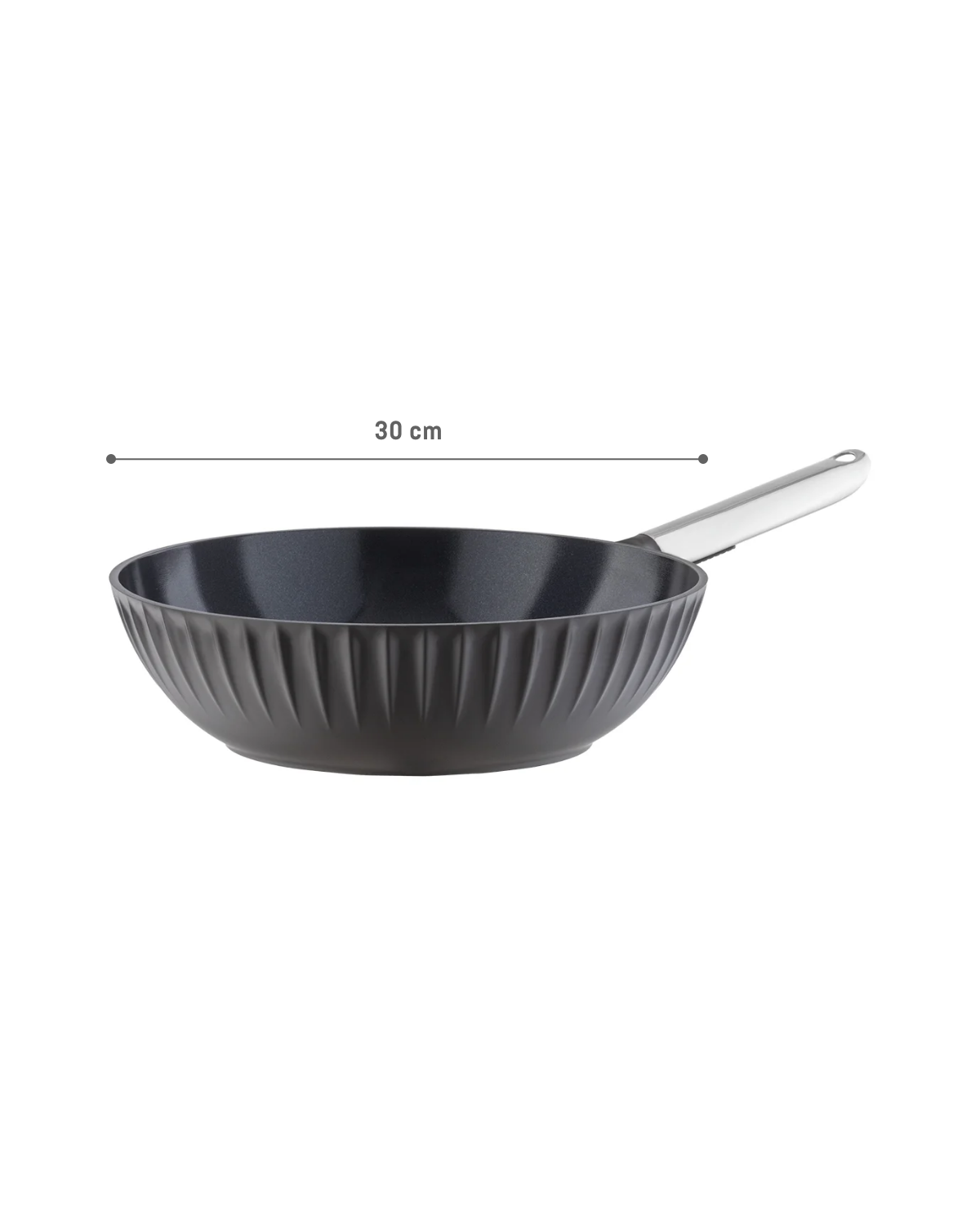 Non-Stick Brown 30 cm Wok Pan for Stir-Fry Cooking
