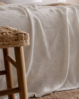 Queen Size Cotton Blend Bedspread - Grey Textured Coverlet