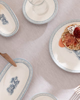 New Bone China Breakfast Set - Elegant Two-Tone Style