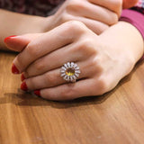 925 Sterling Silver Oval Zultanite & Zircon Entourage Ring