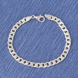 Sterling Silver Patterned Gourmet Chain Bracelet