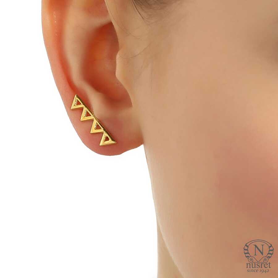925 Sterling Silver Zigzag Earcuff - Elegant No-Piercing Earring
