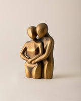 Resin Decorative Figurine - Elegant Gold Finish Abstract Sculpture