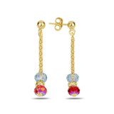 Colorful Crystal Beaded Earrings - Vibrant Summer Style