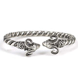 Professional 925 Sterling Silver Ram Head Twisted Bangle